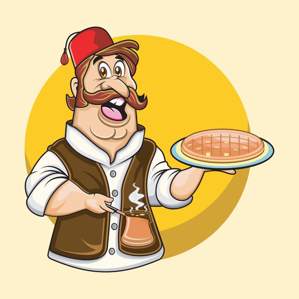 Turkish Coffee and Bread vector