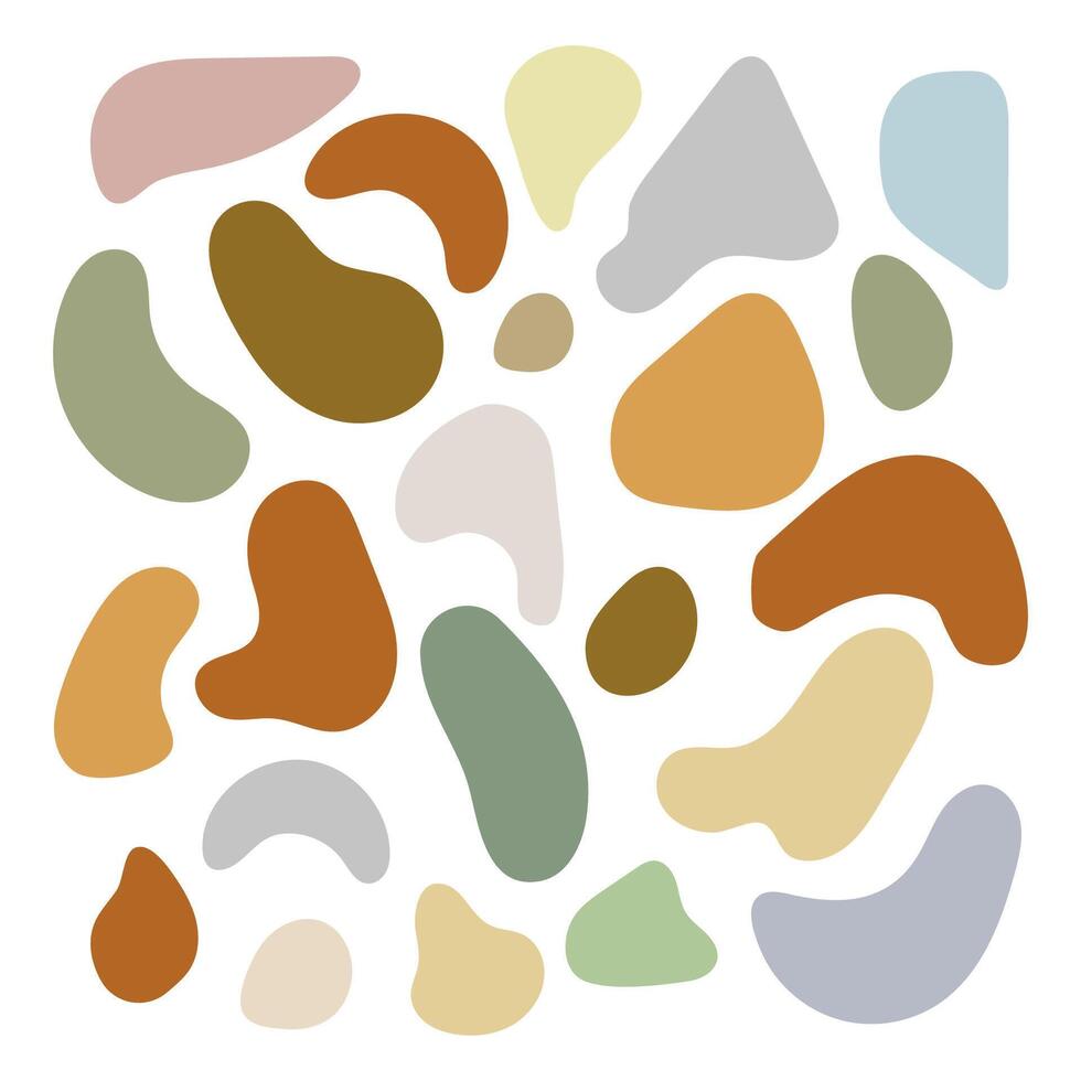 Abstract shapes in boho style. Hand drawn doodle illustration. vector