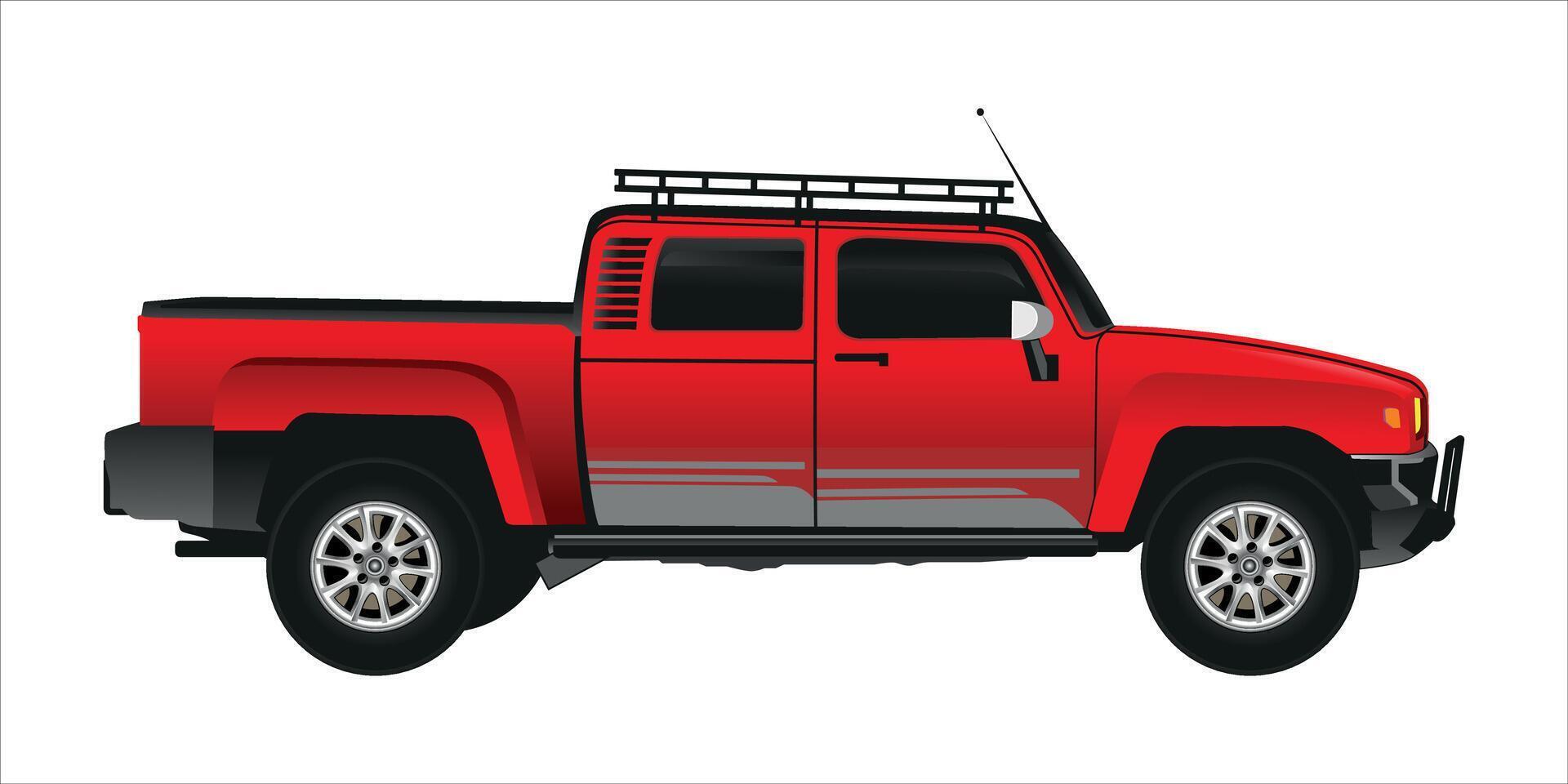 Offroad SUV pickup truck car illustration vector