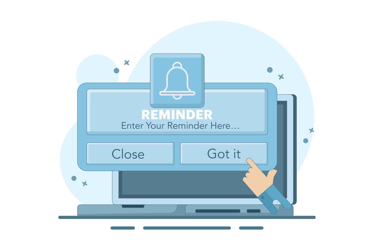 Reminder Concept. Notification calendar reminder. Business planning, events, reminders and schedules. Website page development. Email marketing, online advertising. Illustration. vector