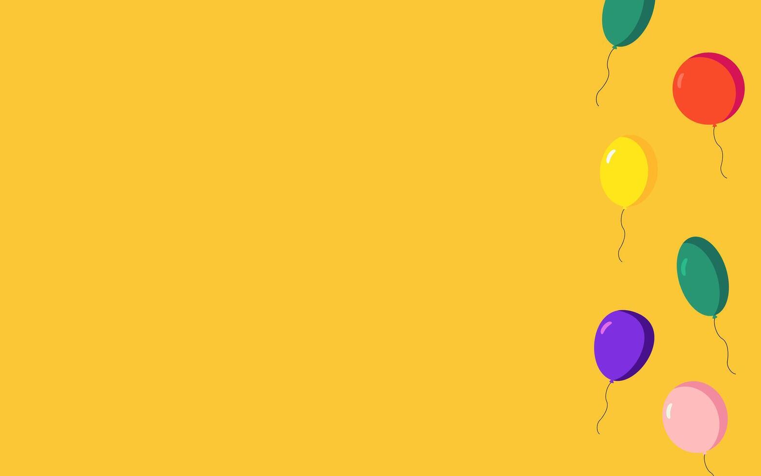 Yellow Birthday graphic background with Colorful Balloons. Copy space area design for Banner, Poster, Social Media, Greeting Card. vector