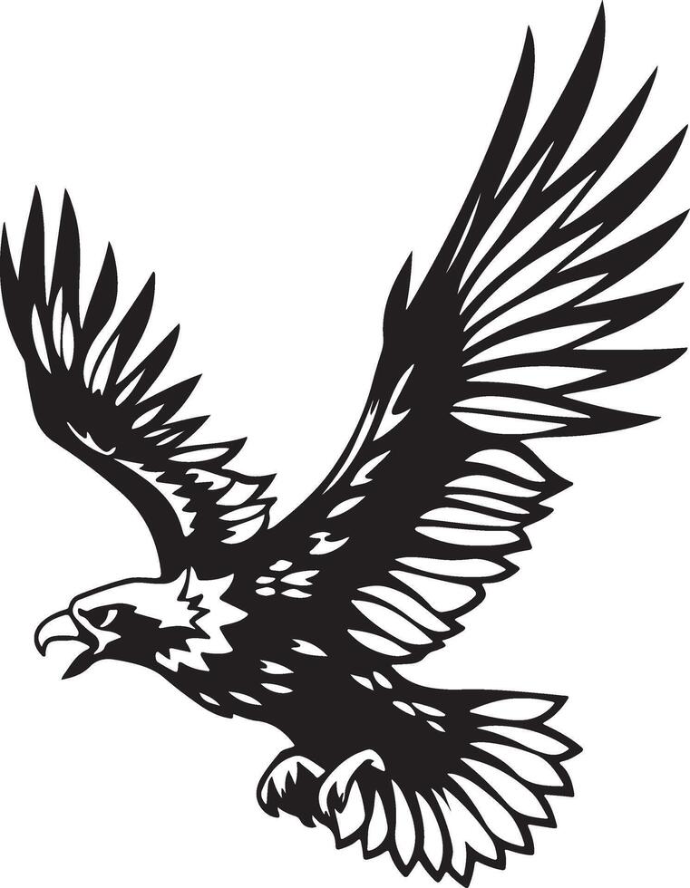 Majestic Eagle Gliding Silhouette vector