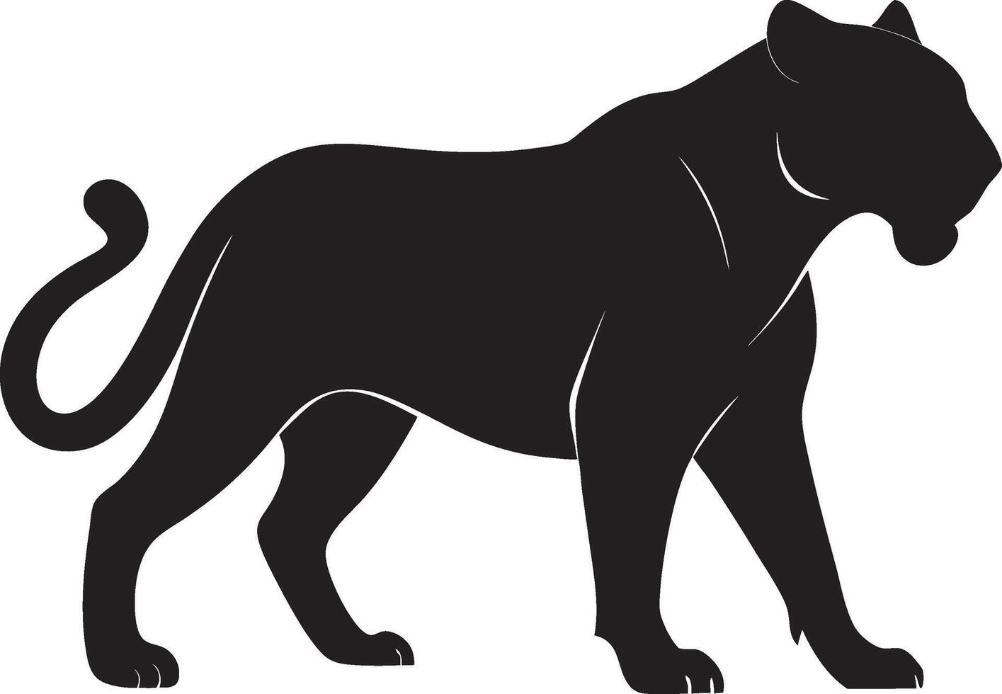 Standing Panther Silhouette vector