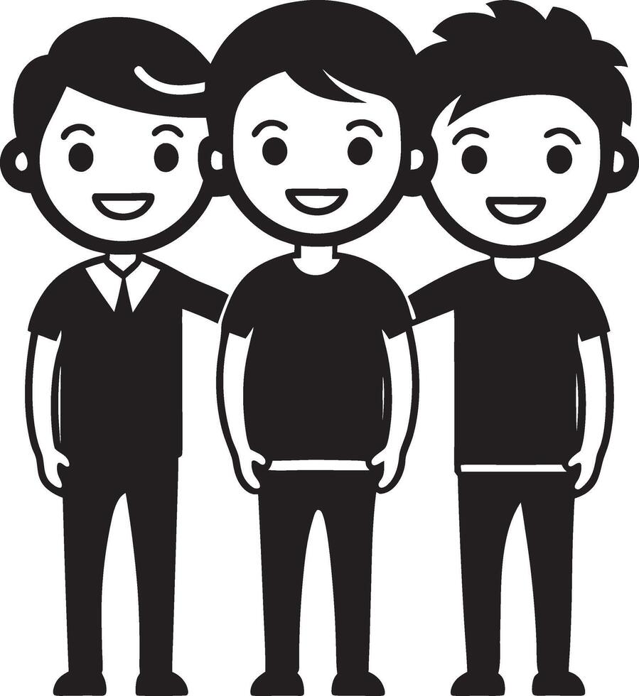 Friends Like Family Silhouette vector