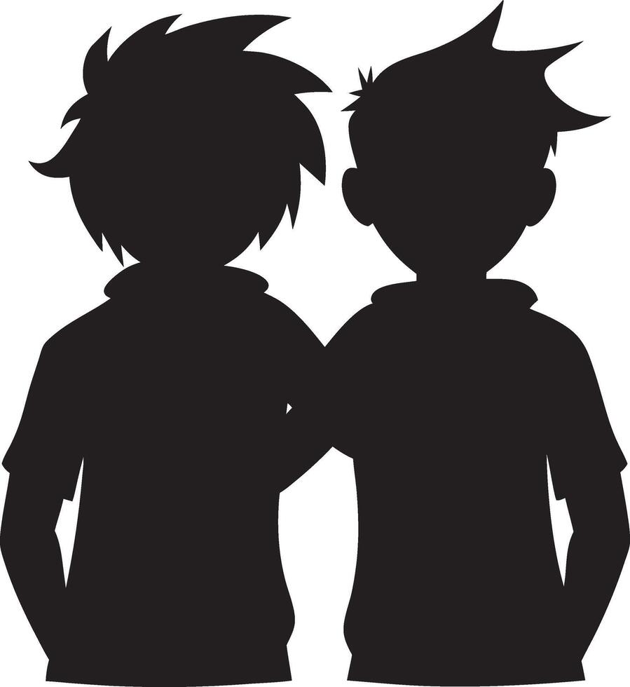 Friendship Beyond Words Silhouette vector