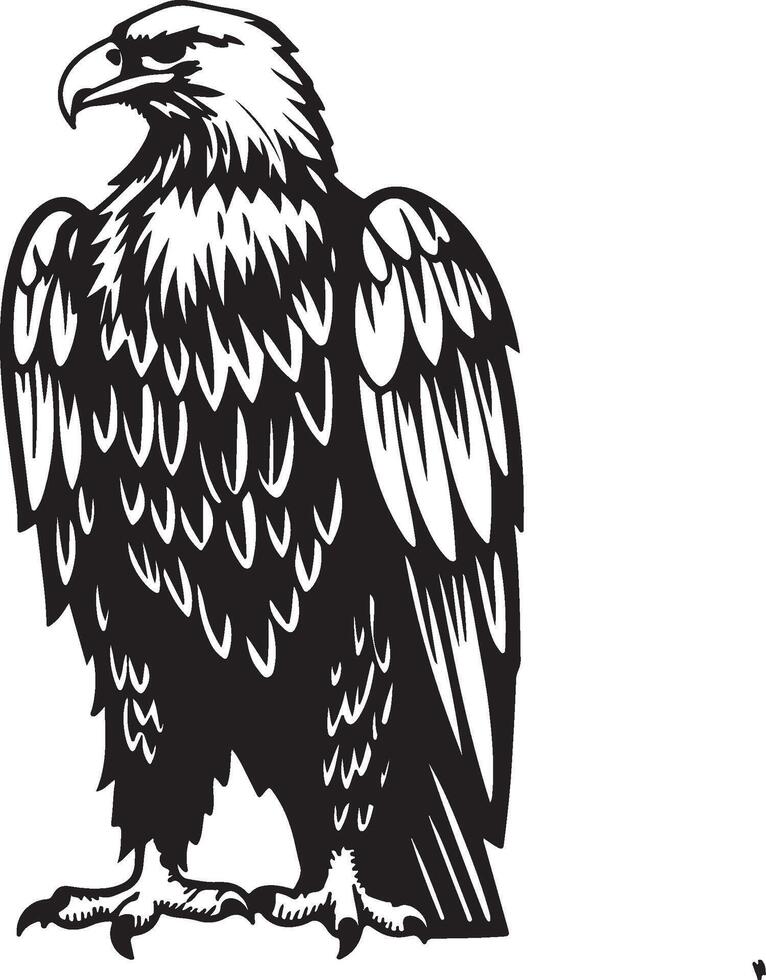 Resting Eagle Silhouette vector