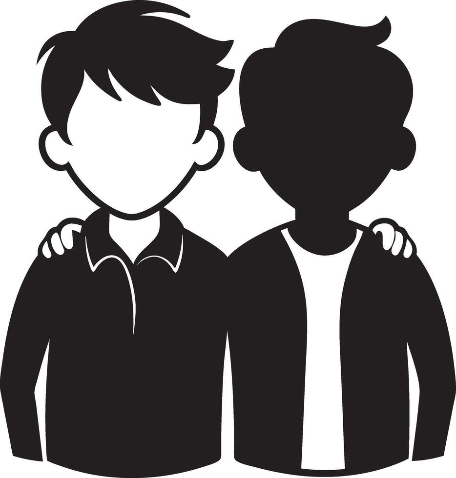 Trust and Friendship Silhouette vector