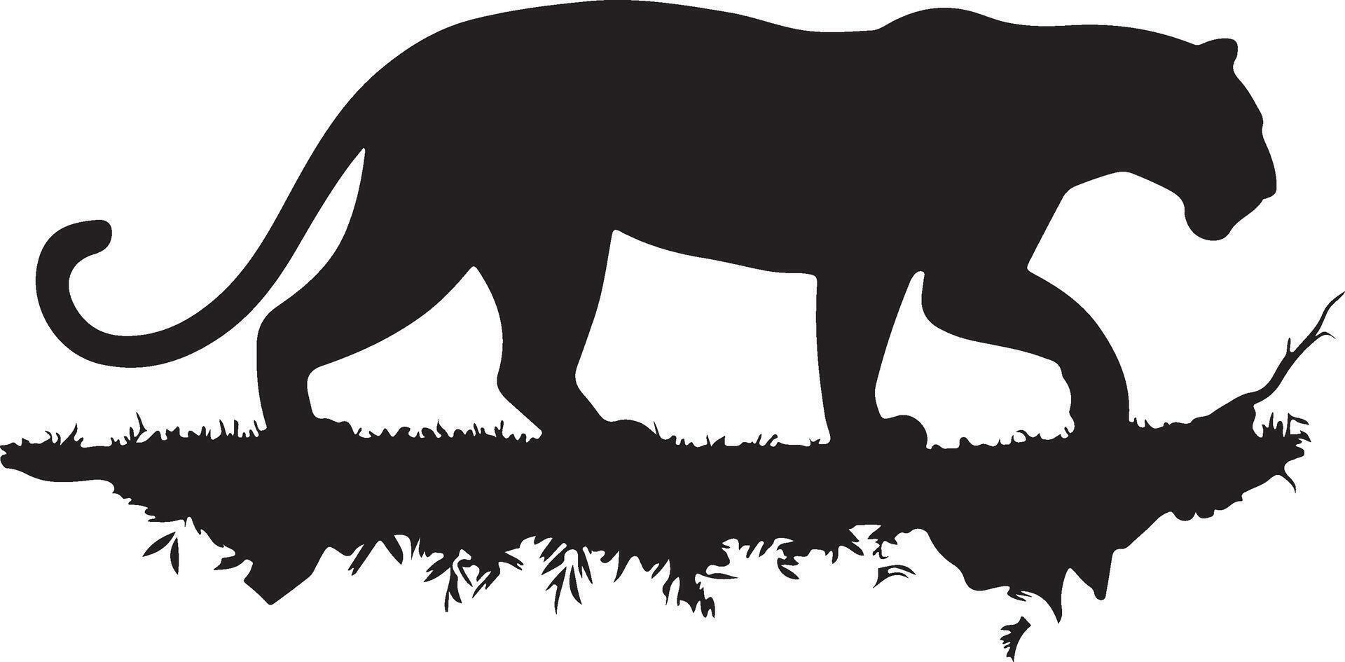 Stealthy Panther Silhouette vector