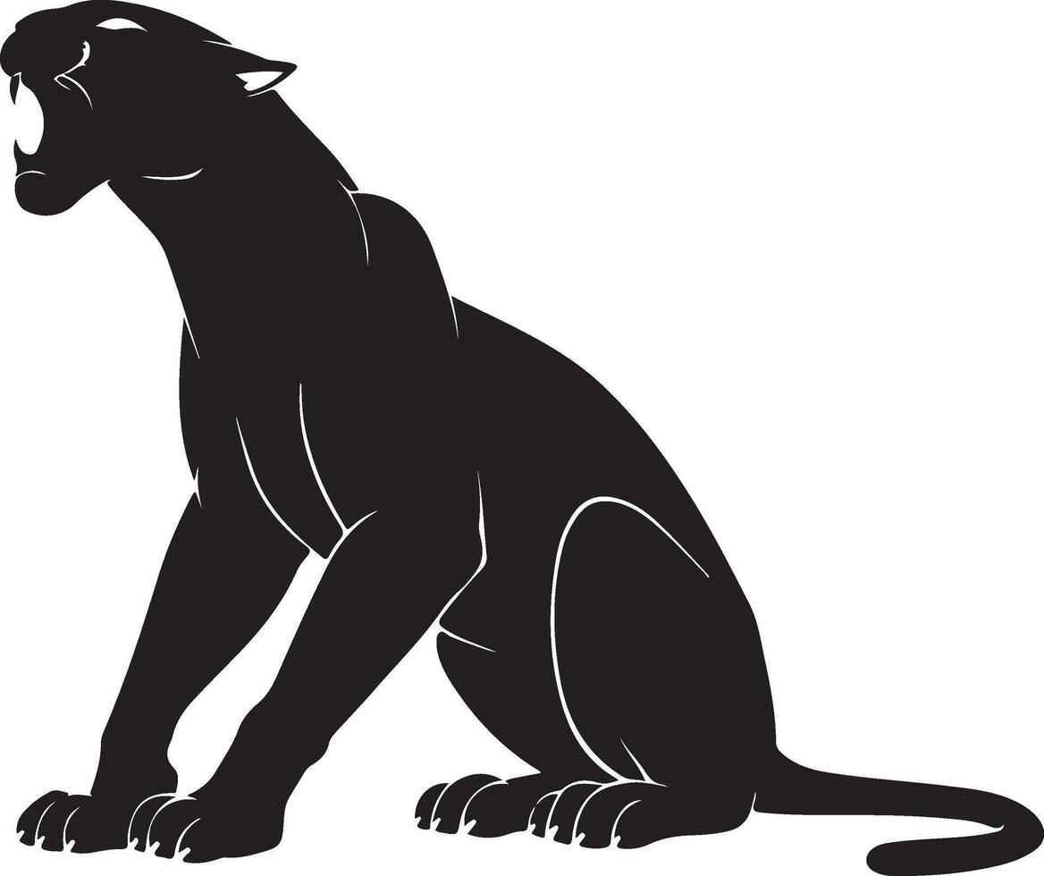 Howling Panther Silhouette vector