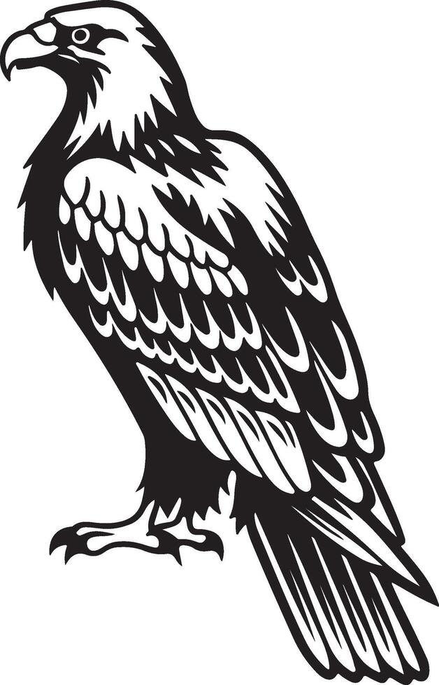 Graceful Perched Eagle Silhouette vector