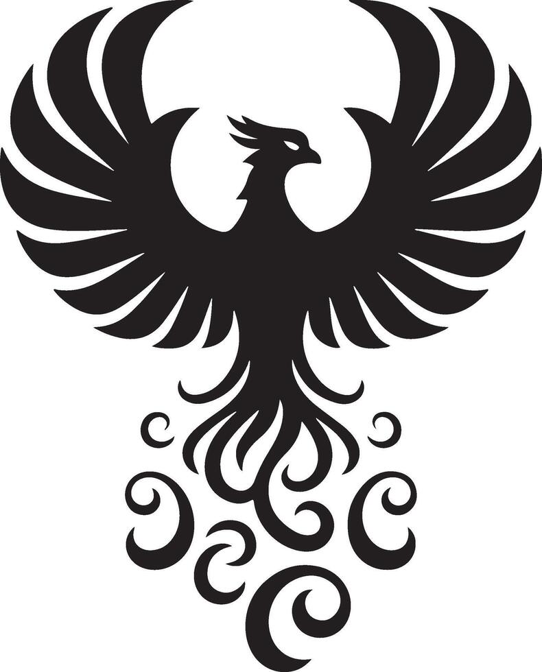 Phoenix silhouette surrounded vector