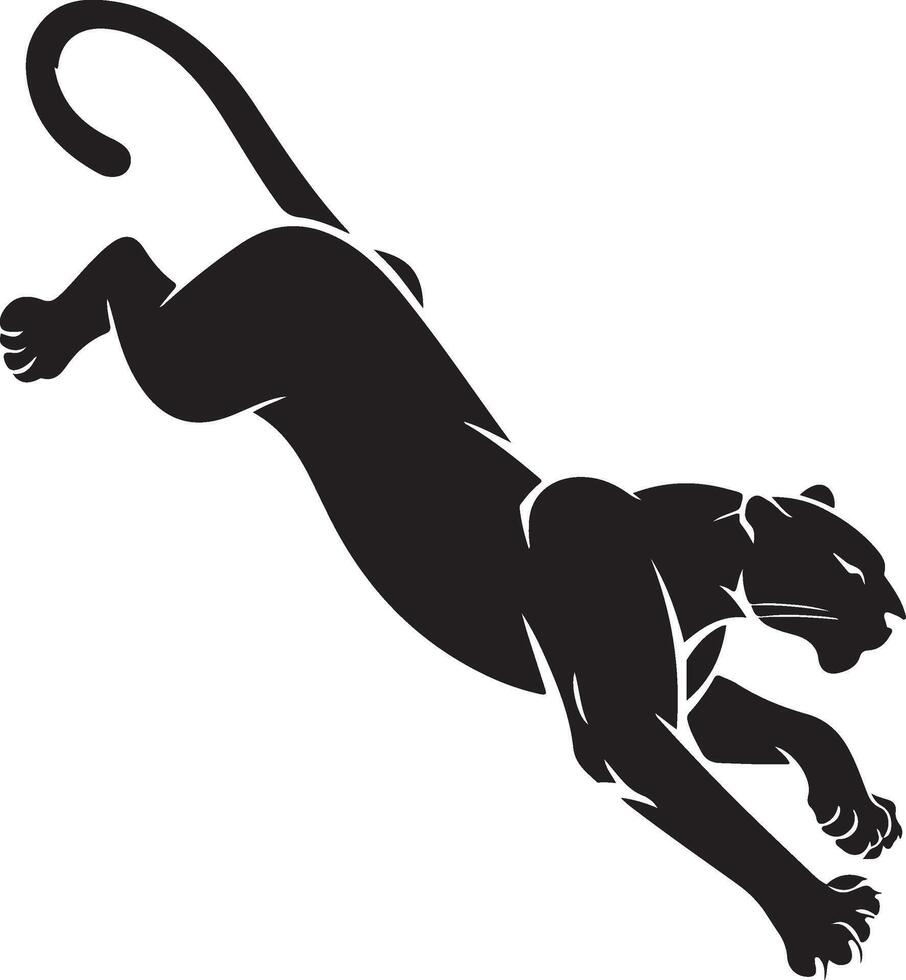 Leaping panther silhouette vector