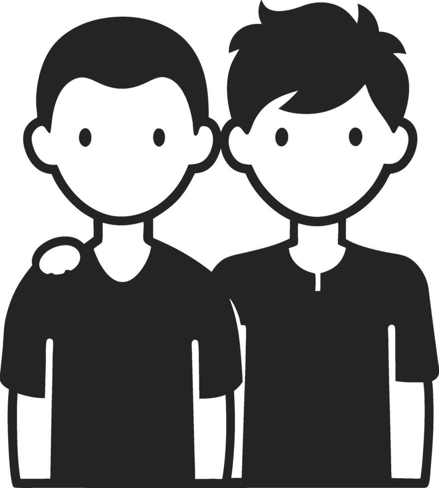Two Friends Silhouette vector