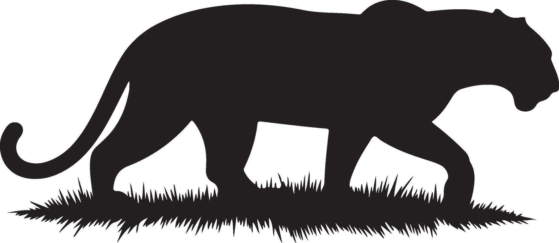 Panther in Motion Silhouette vector
