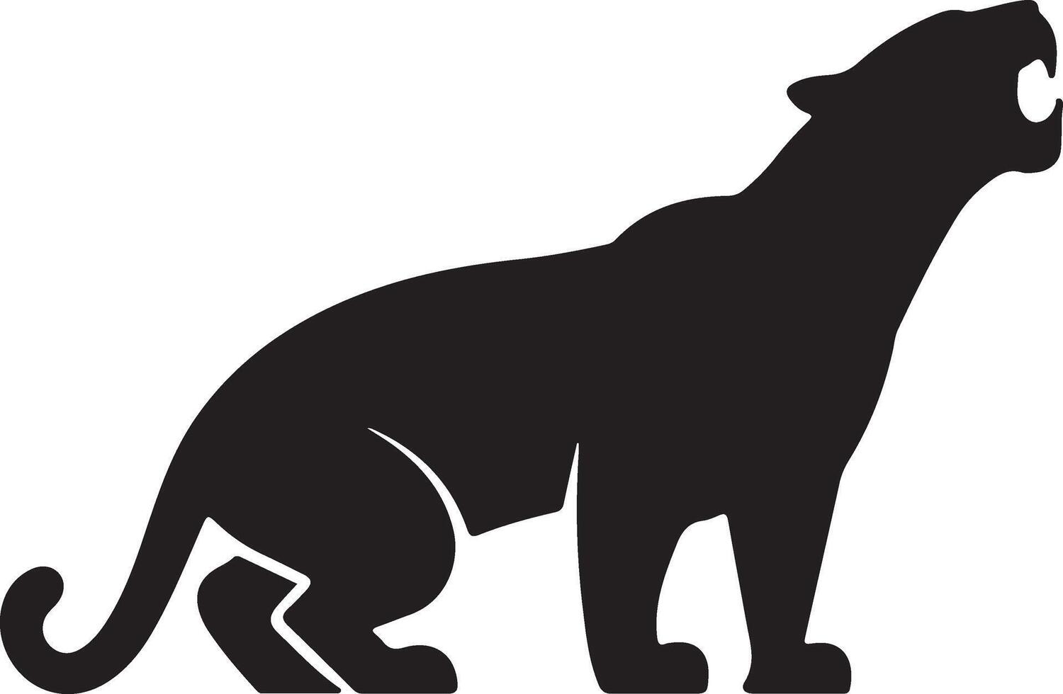 Shadowy howling panther silhouette vector