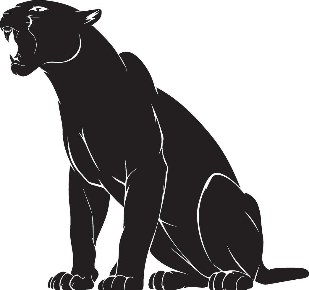 Panther silhouette howling vector