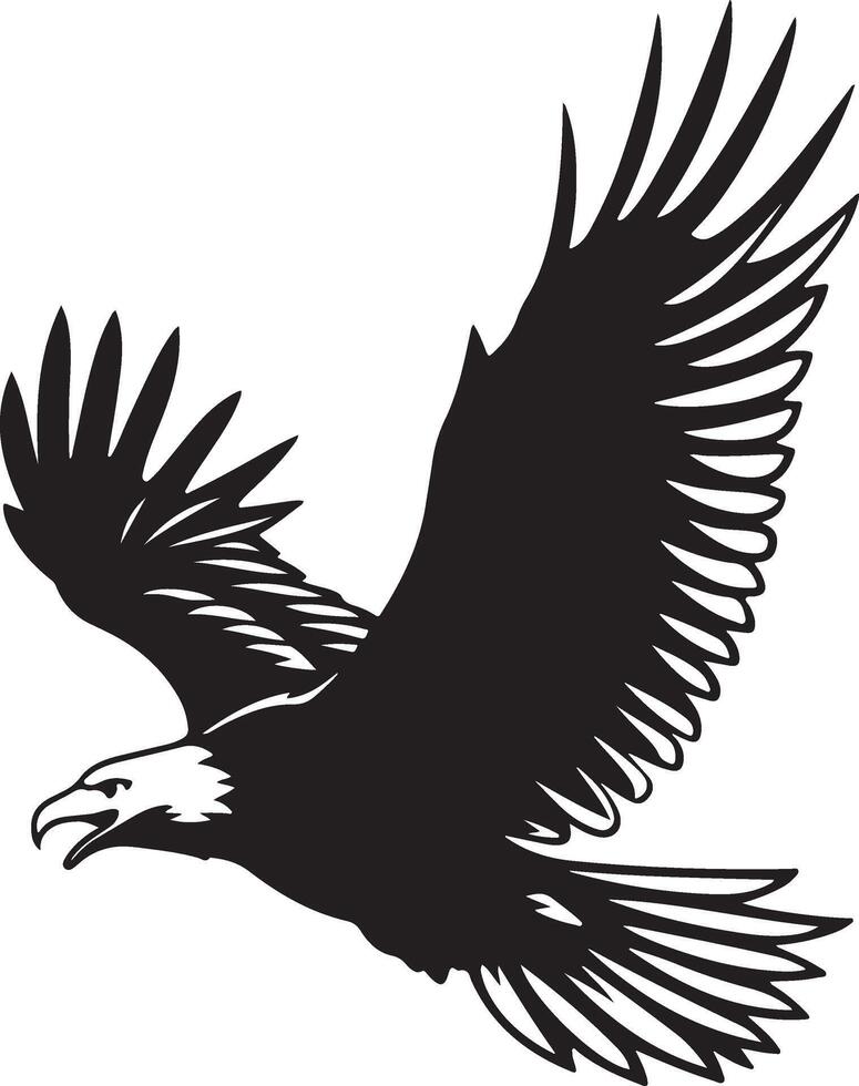 Silhouette of a Soaring Eagle vector
