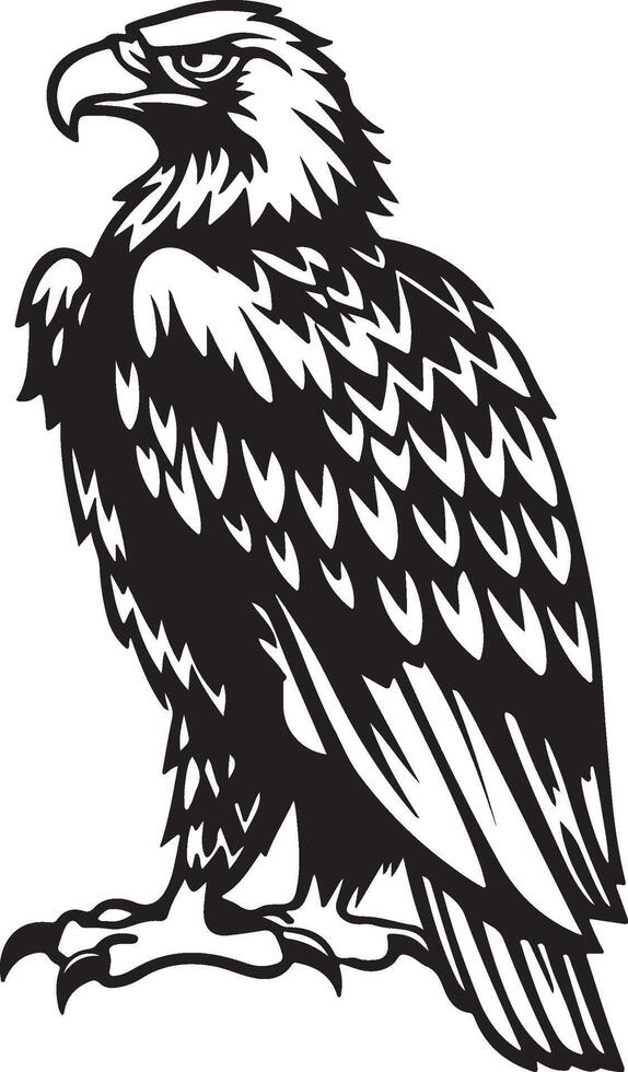 Regal Perched Eagle Silhouette vector