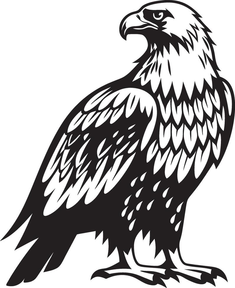 Silhouette of a Perched Eagle vector