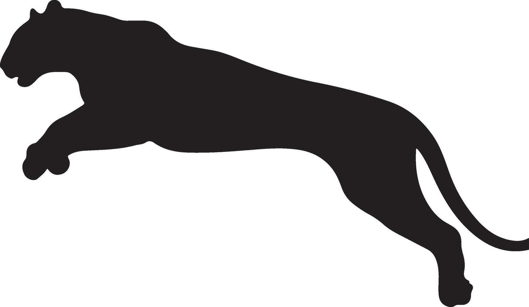 Panther silhouette jumping in a dynamic pose vector