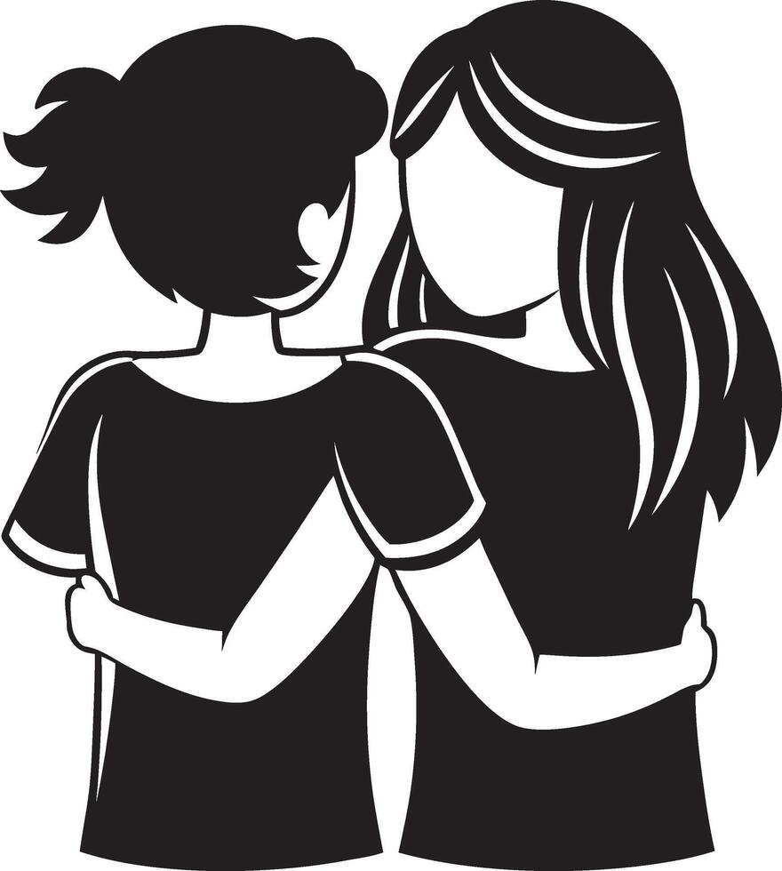 Connected by Bonds Silhouette vector