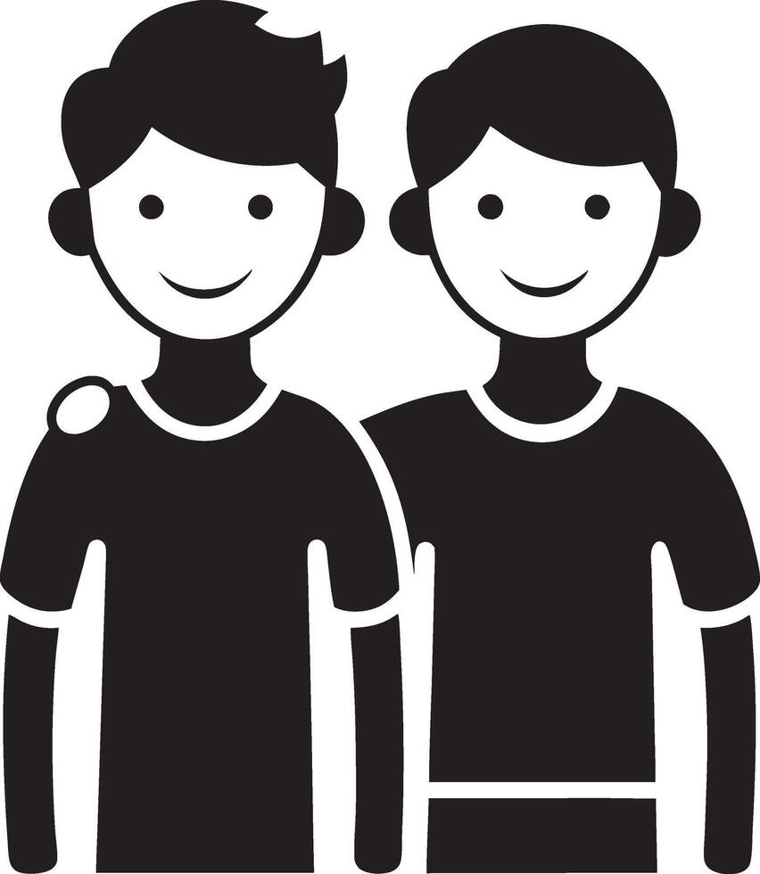 Smiling Together Silhouette vector