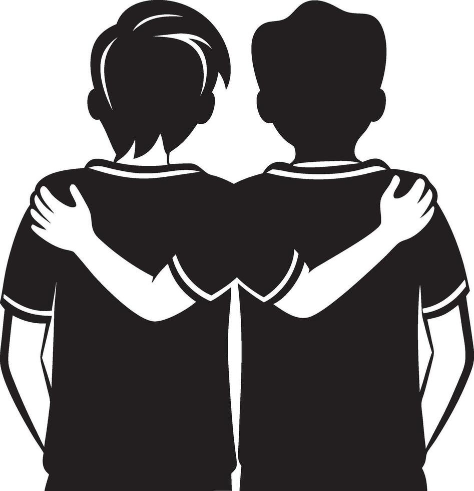 Friendship Forever Silhouette vector