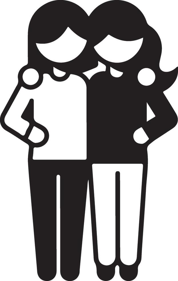 Strong Bonds Silhouette vector