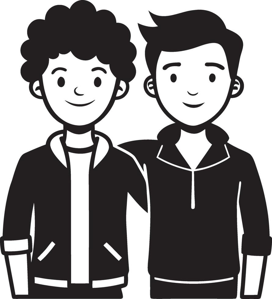 Genuine Friendship Silhouette vector