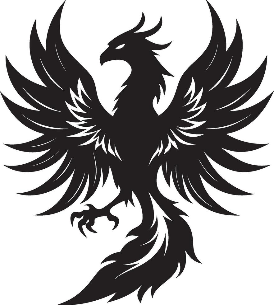 Bold phoenix silhouette vector