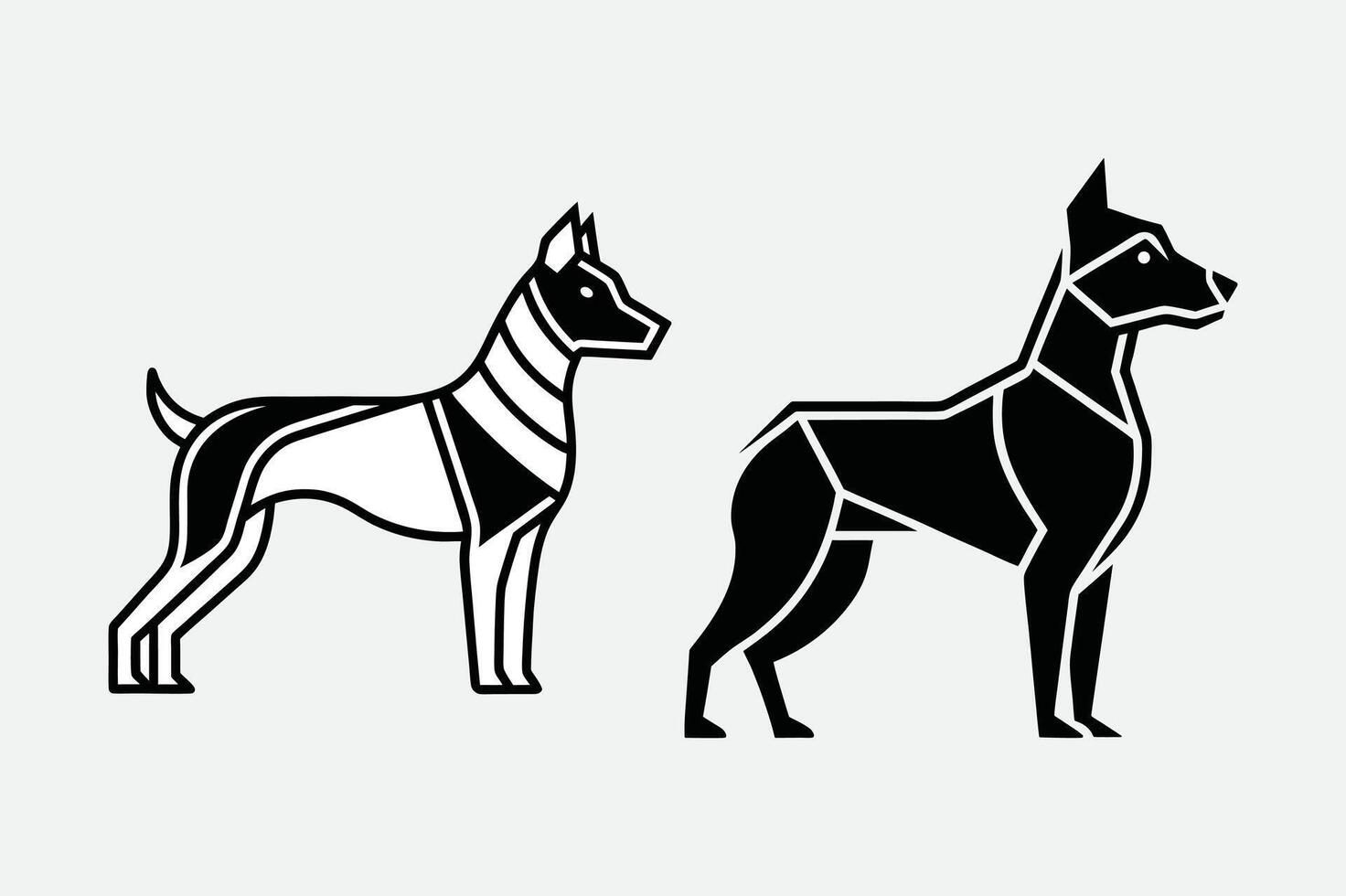 Modern Dog Silhouette Design Icon. vector