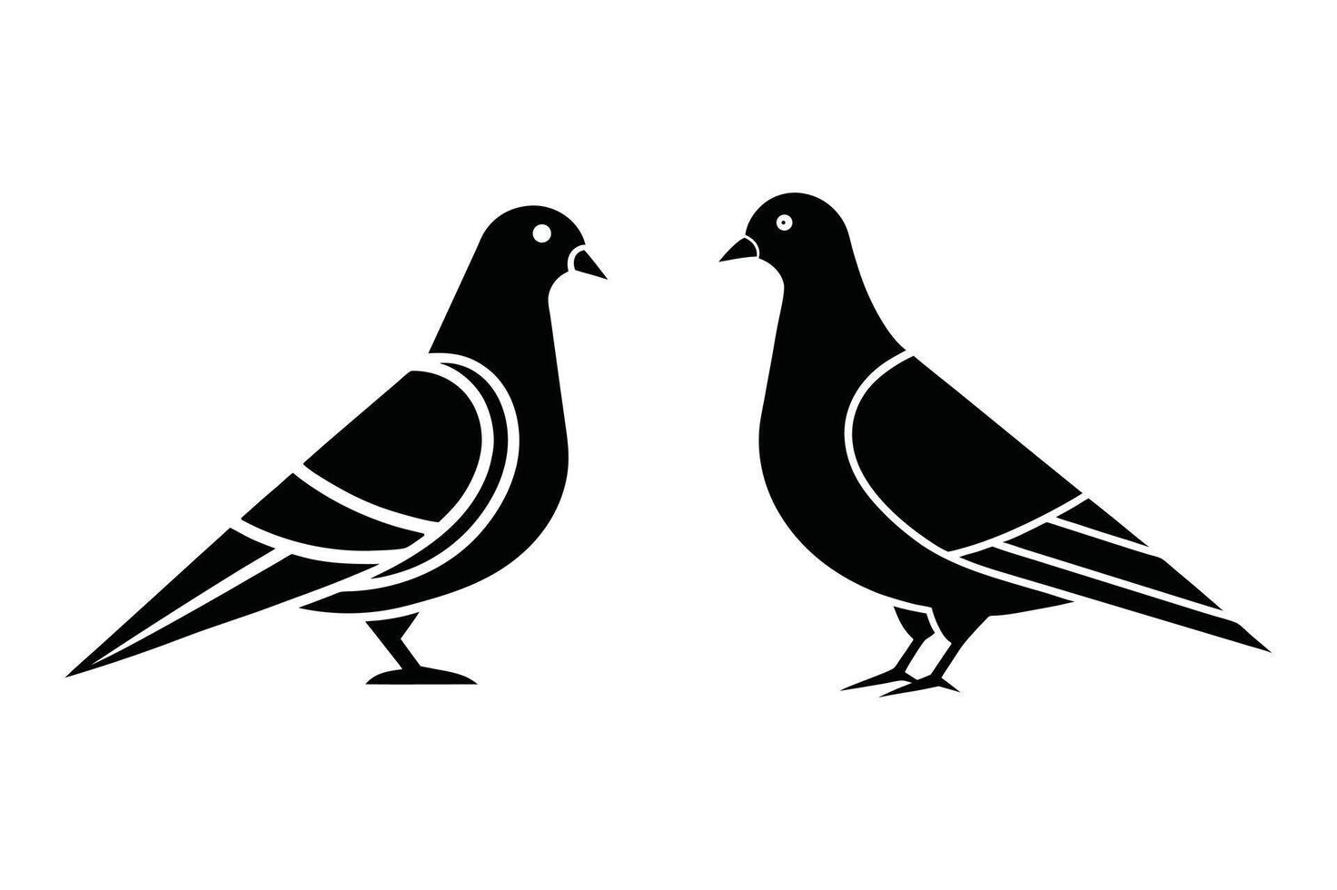 Modern Pigeon Silhouette Icon for Creative Design. vector