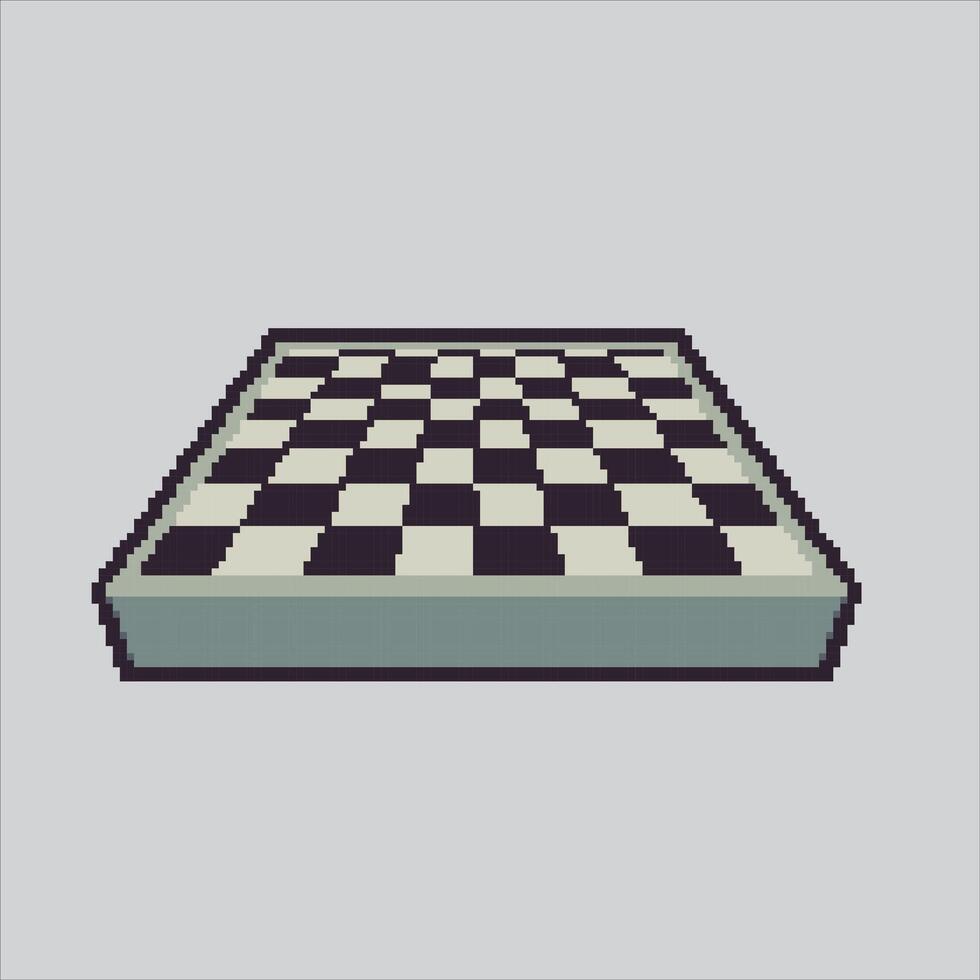 Pixel art illustration Chess Board. Pixelated Square Chess Board. Square Chess Board Black and White Icon pixelated for the pixel art game and icon for website and game. old school retro. vector
