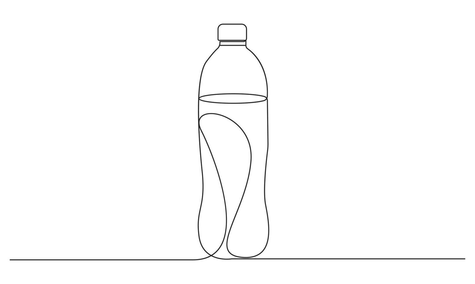 Water bottle one continuous line drawing isolated on white background concept of healthy lifestyle vector