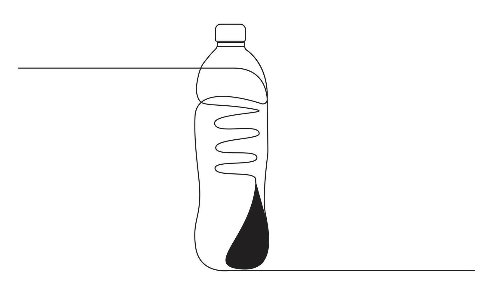 Water bottle continuous sigle line drawing isolated on white background concept of healthy lifestyle vector