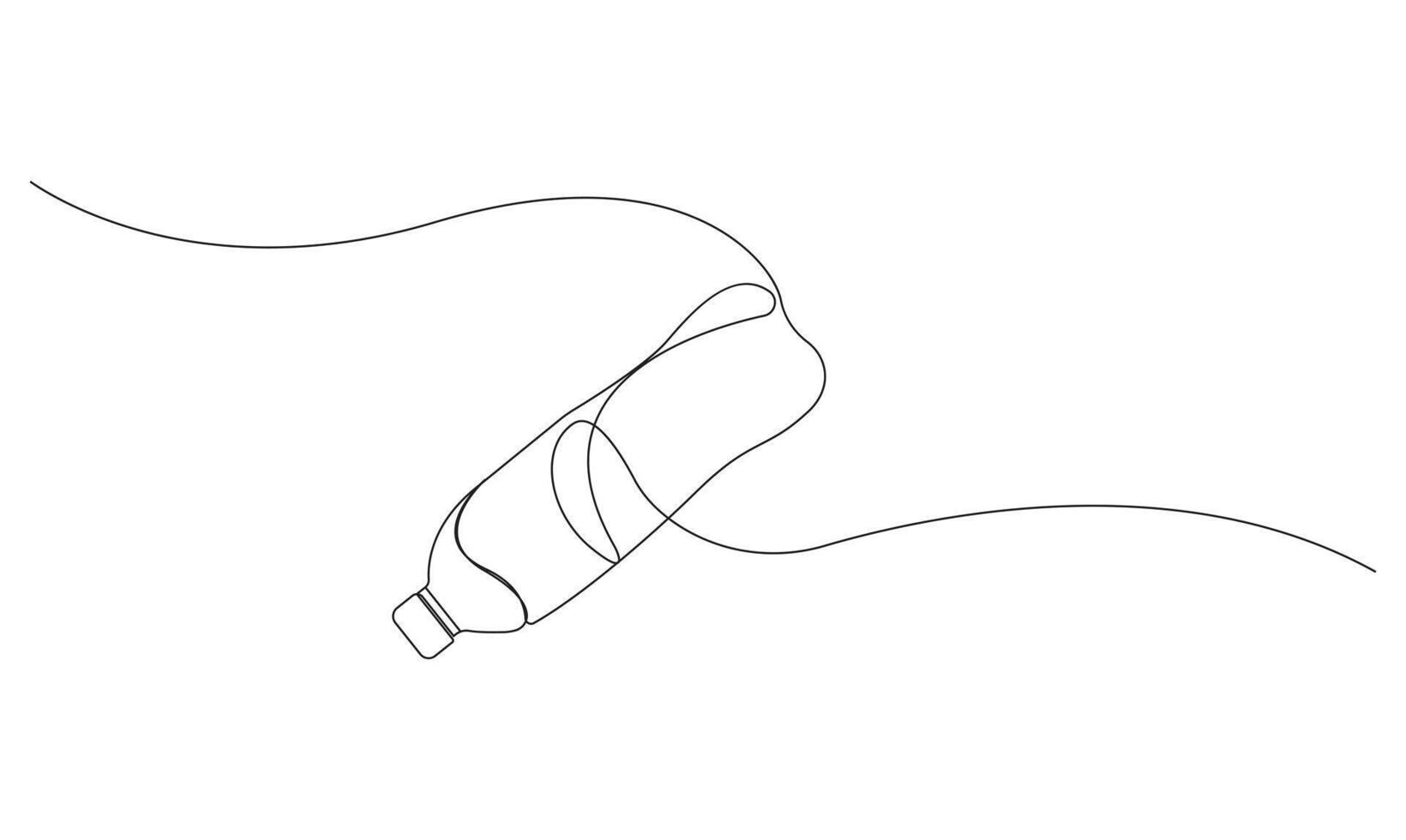 Water bottle continuous line drawing isolated on white background concept of healthy lifestyle vector