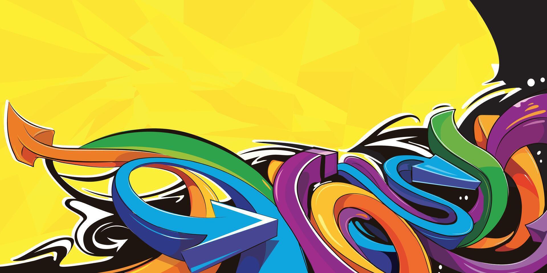 Urban graffiti street art. Bright yellow background vector