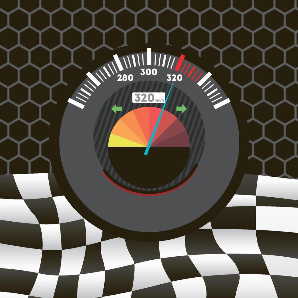 Dynamic background, speedometer logo sticker design illustration isolated vector