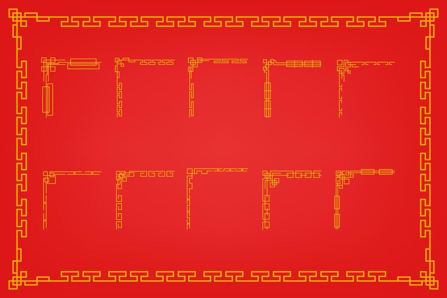 Chinese chinese frame with chinese characters on red background vector
