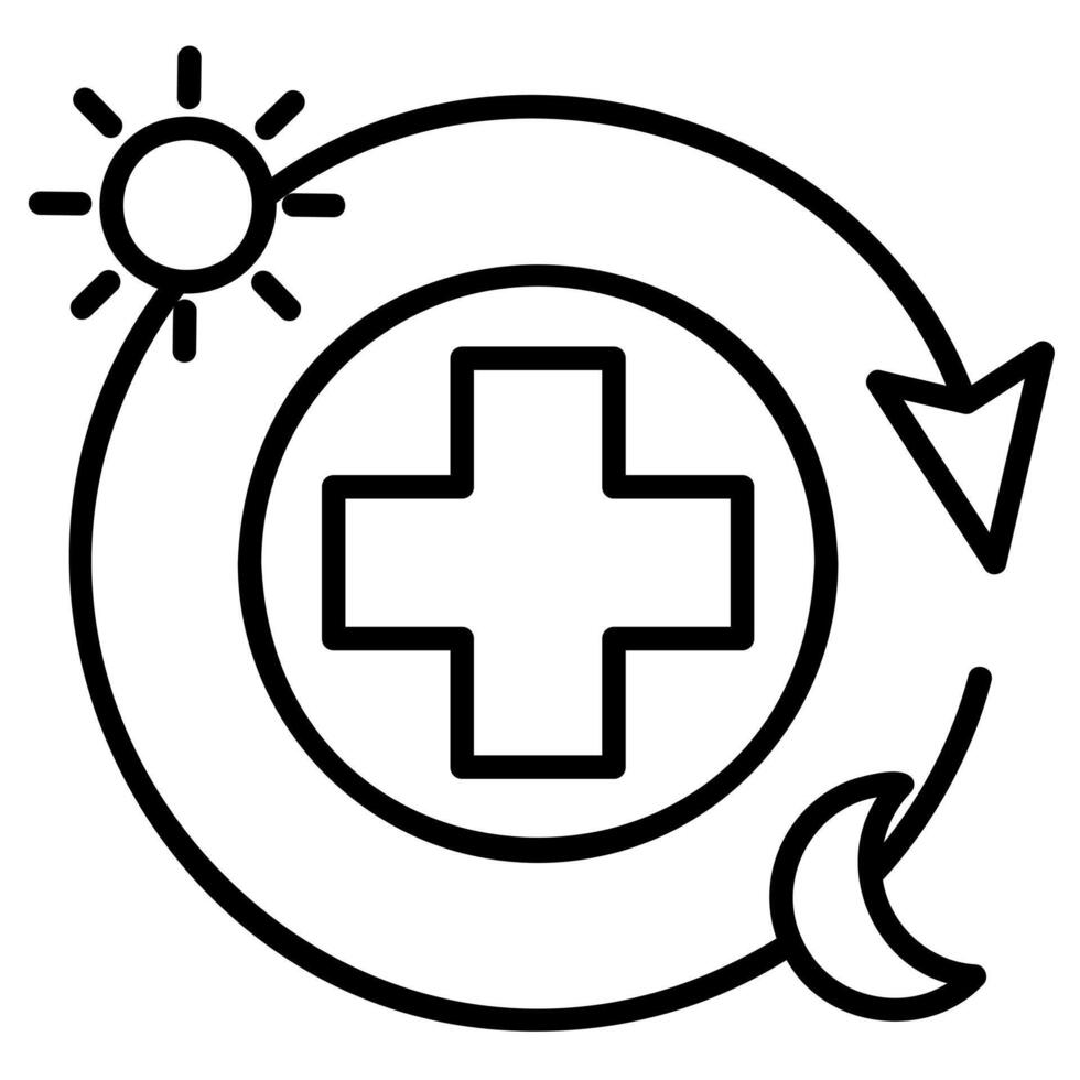 24-Hour Care Icon vector