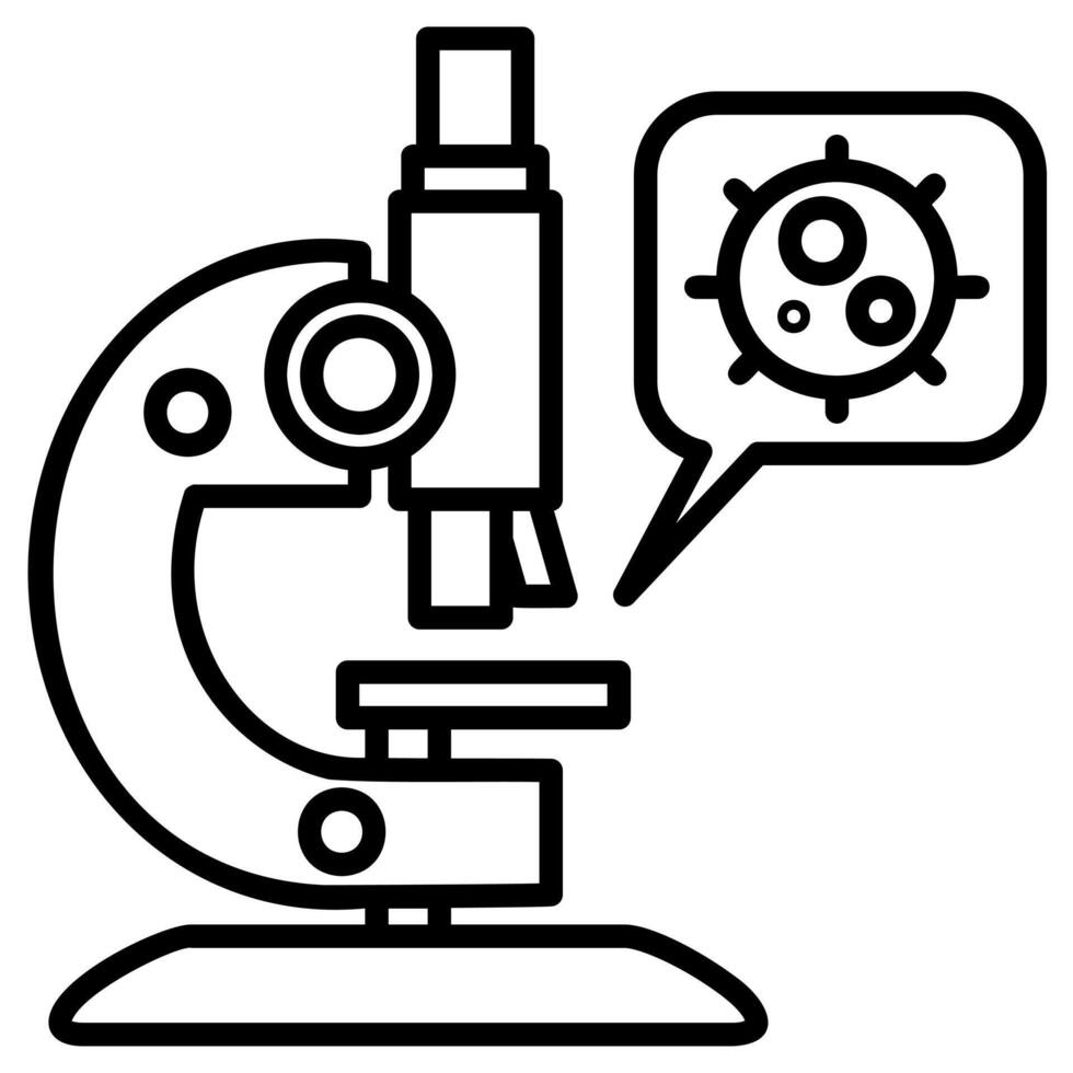 Microscope with Virus Icon vector