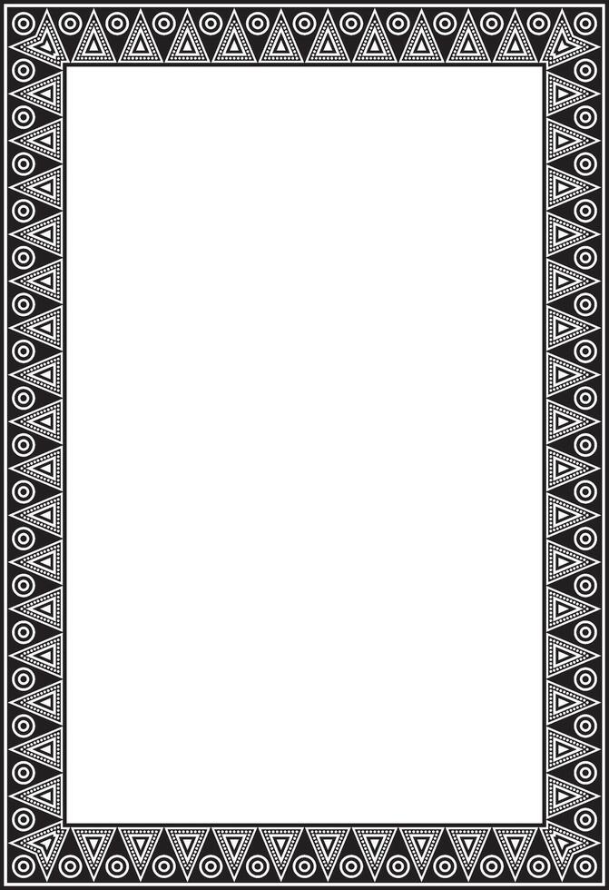 monochrome native american folk ornament. Square border, frame of the peoples of America, Aztec, Incas, Maya vector