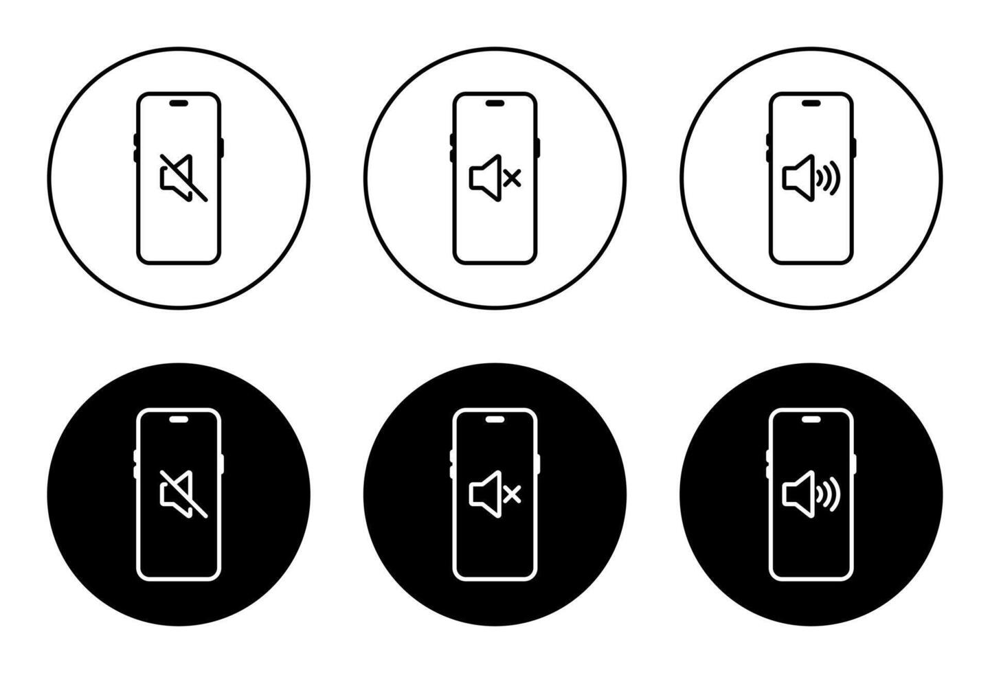 No sound speaker on smartphone icon. Volume audio phone sign symbol vector