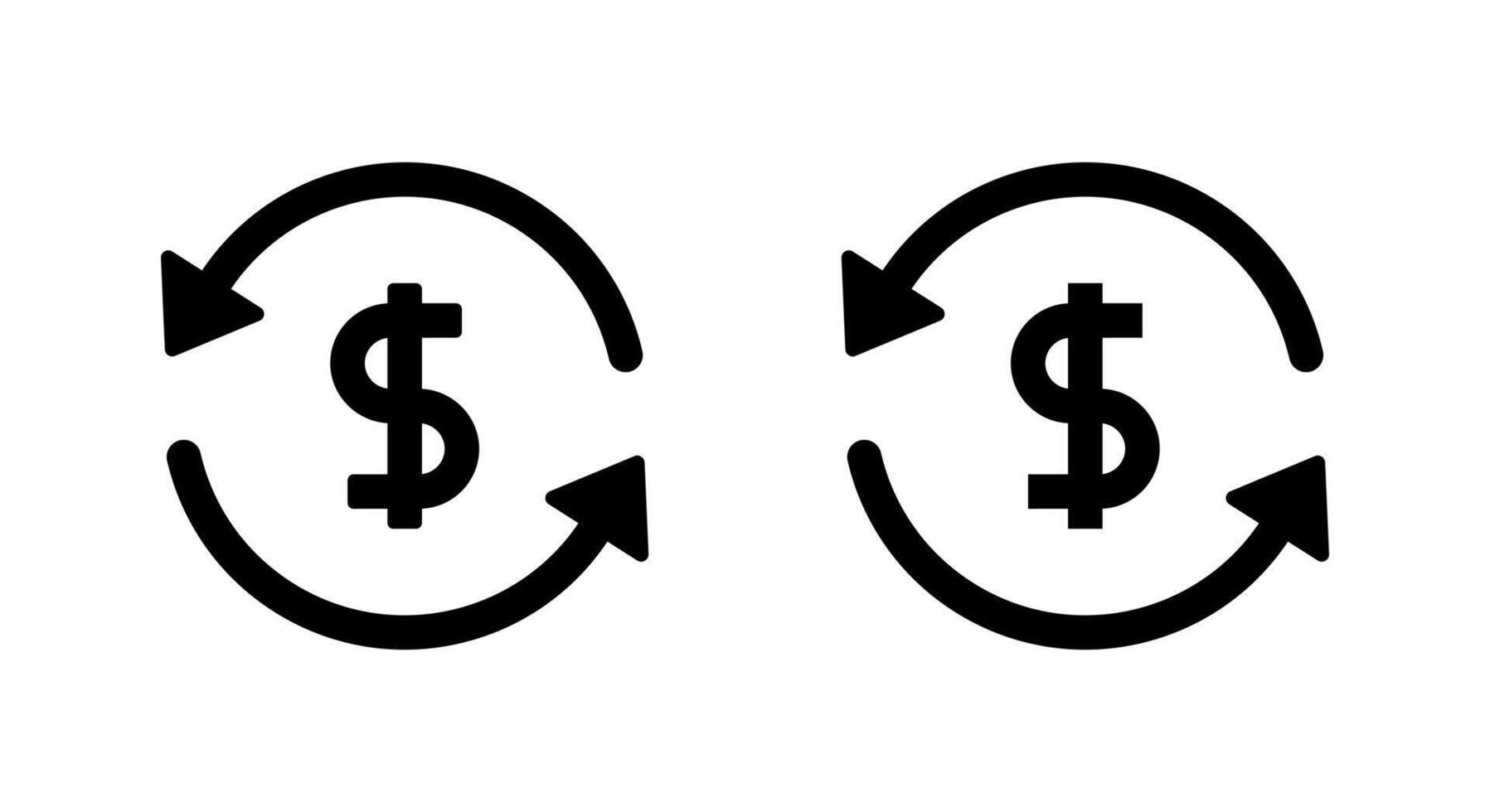 Dollar exchange rate icon isolated on white background. Money conversion sign symbol vector