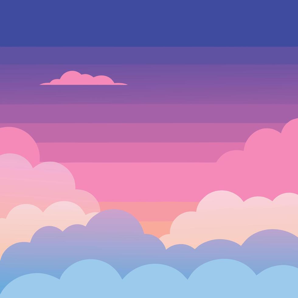 The Serenity of Blue and Pink Skies vector