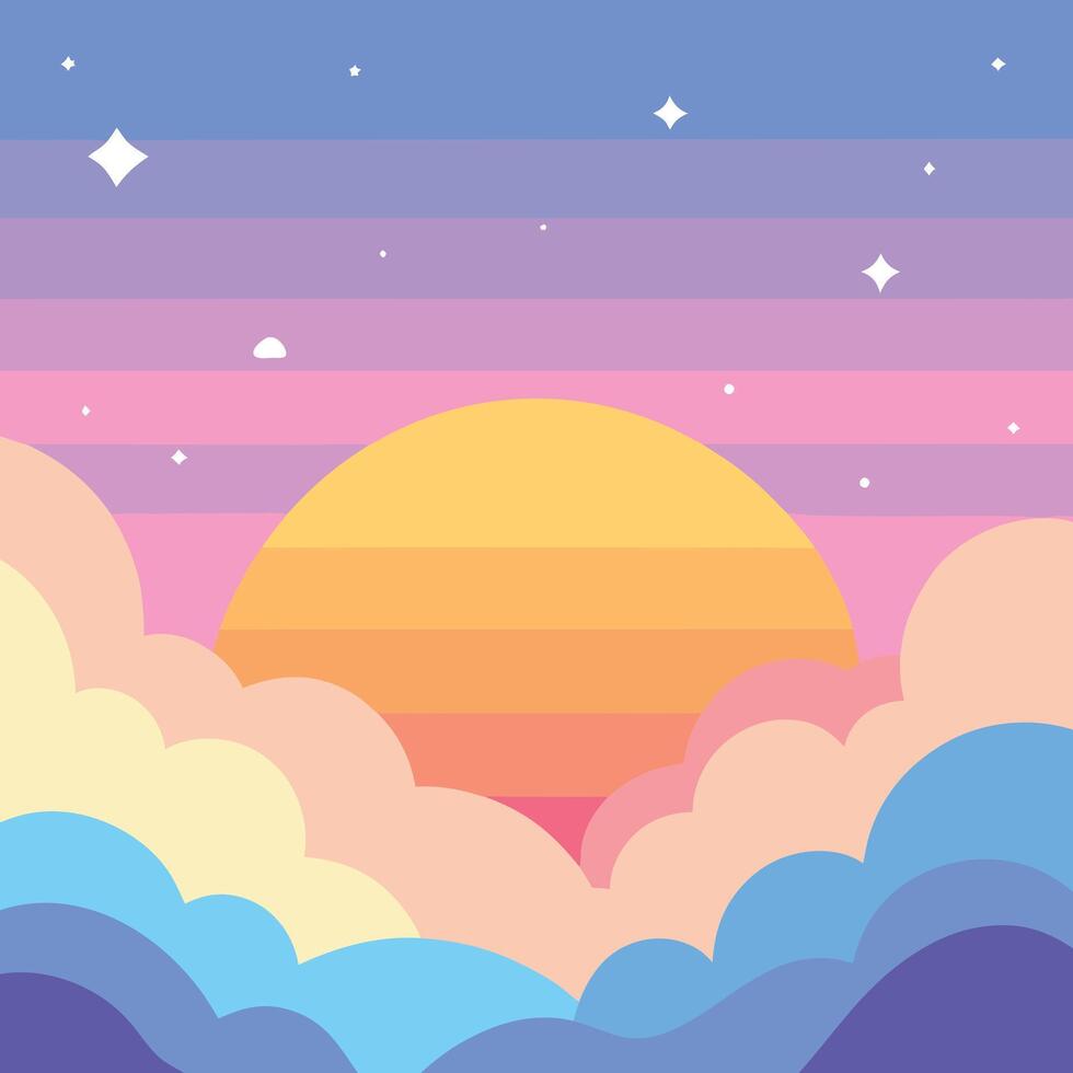Painting the Sky in Pink and Blue vector
