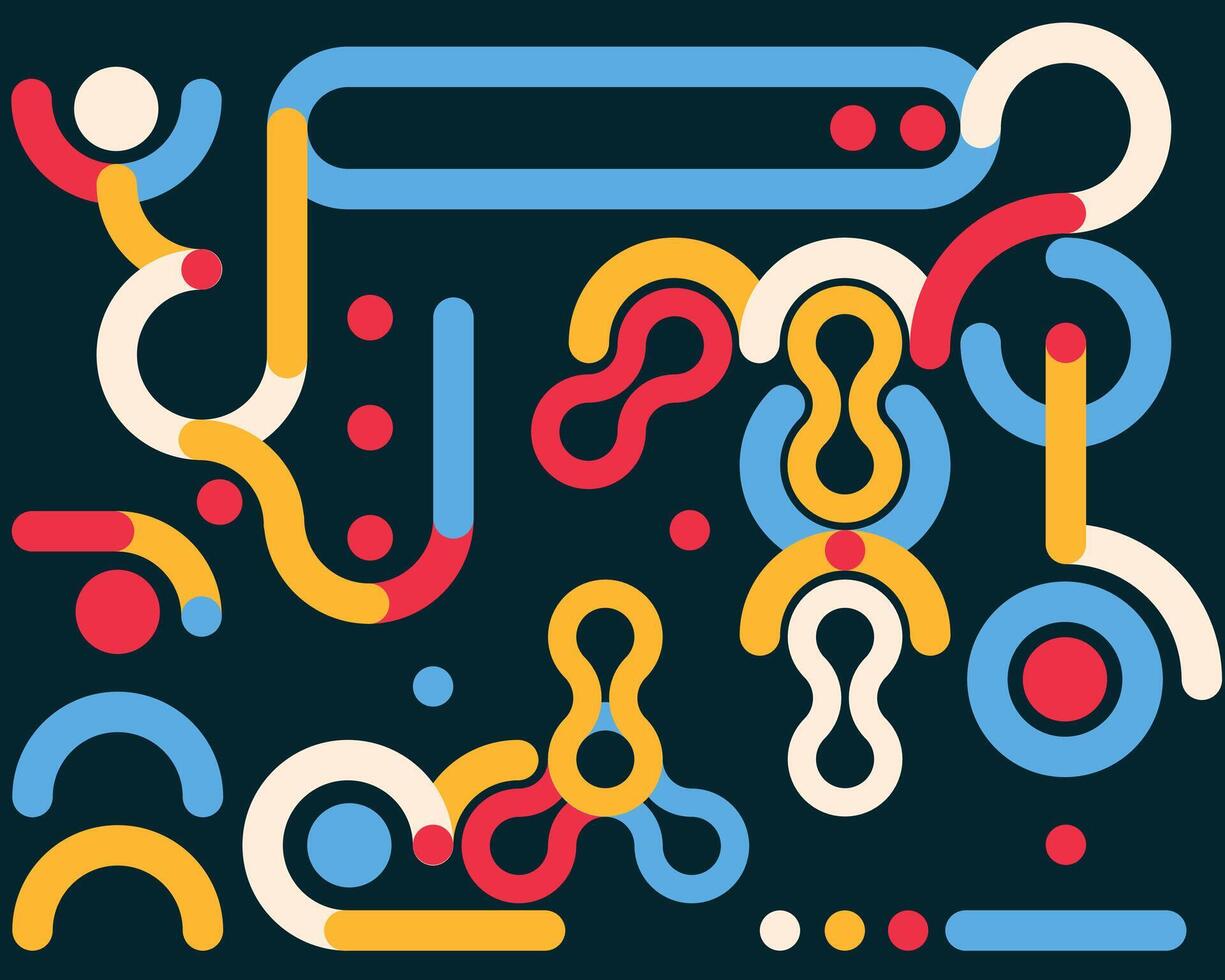 Geometric background design full of red, blue, yellow colors. vector
