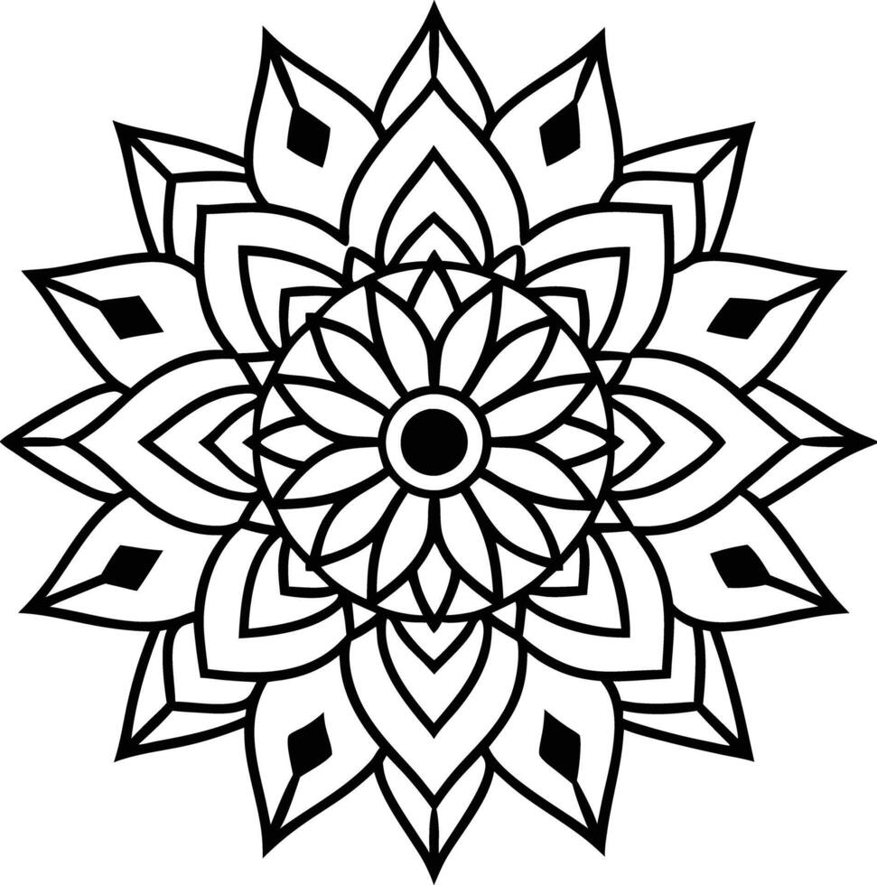 Mandala design line art vector