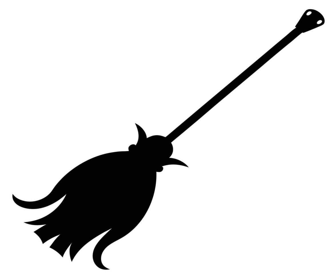 A black and white silhouette of a broom vector