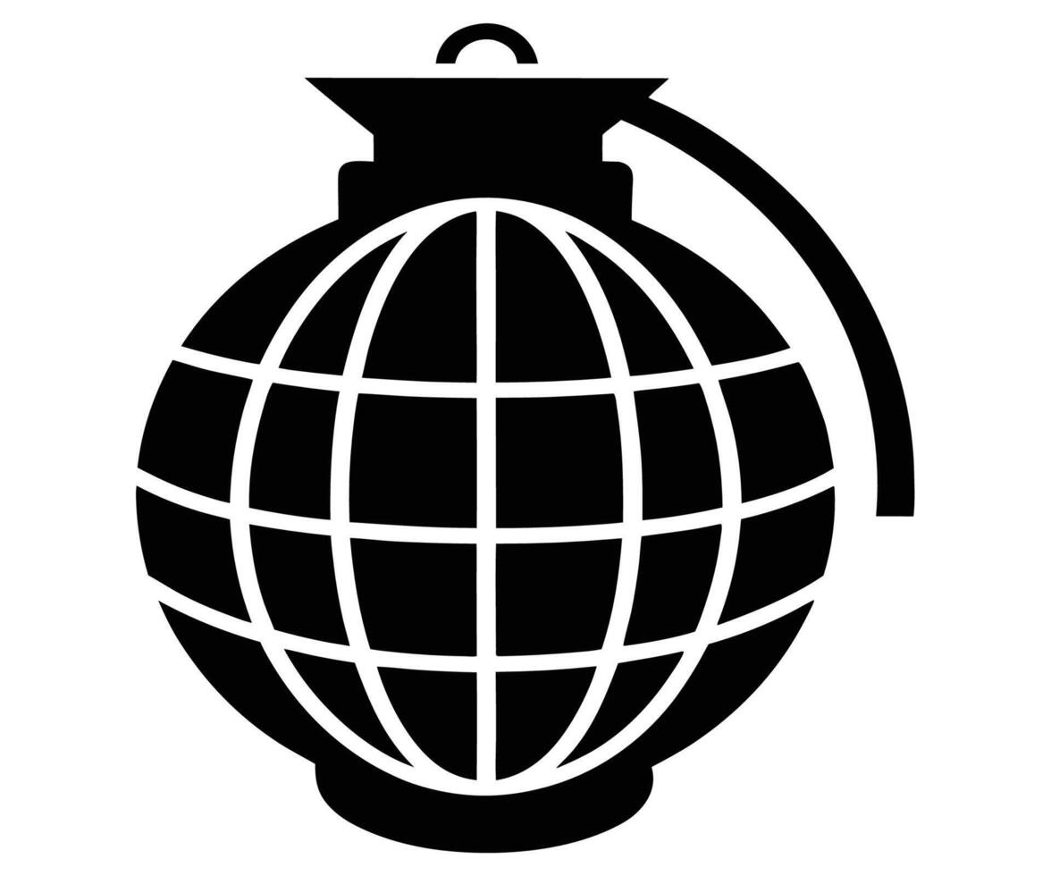 A globe and a grenade icon on a white background vector
